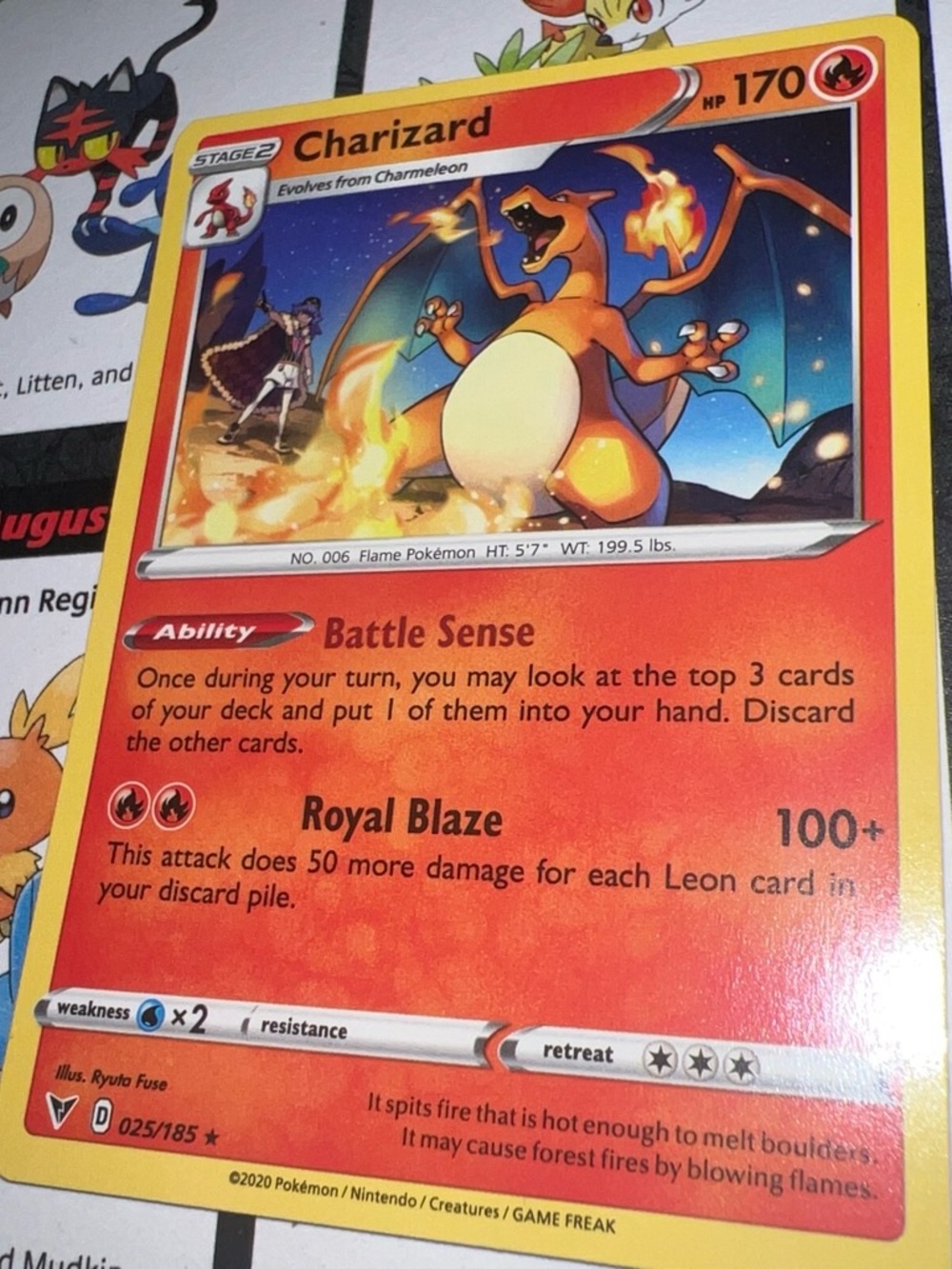 Pokemon Charizard Card - Orange, Yellow, Blue